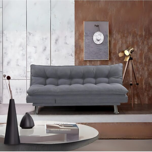 sofa cum bed living room | Fabric Sofa Bed Chrome Legs | Three Seat Sofa bed | Modern Design Living Room Sofa