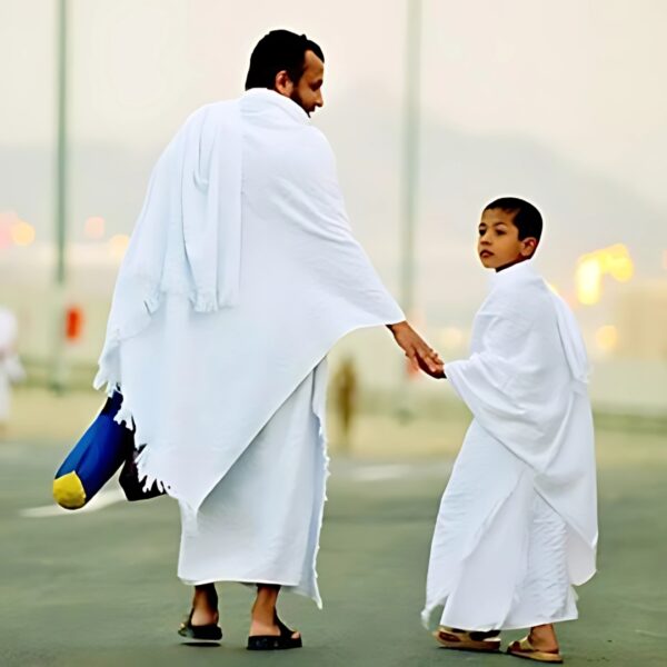 Ahram for Men for Hajj and Umrah - 2 Towels(top and Bottom) 100X200 cm New Dry Fast Microfiber Woven Technology - Image 2
