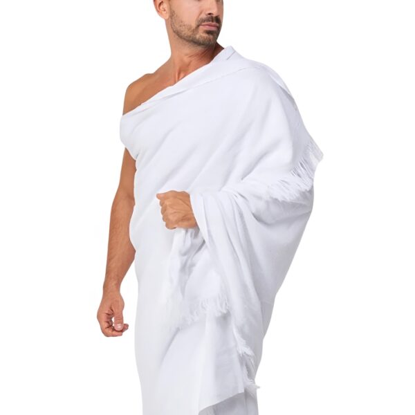 ROYAL AHRAM Mens Hajj Umrah Wearing 100% hygienic Pure Cotton Towel Clothing Set With Waterproof Ahrams Belt ihram ehram 2 Pcs Towels (top, Bottom)45X90 inch New Dry Fast Microfiber Woven Technology. - Image 2