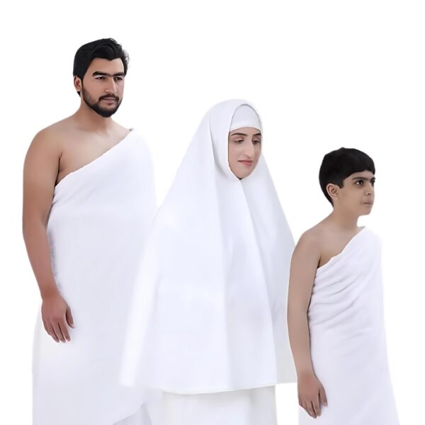 Ihram Ehram Ahram for Men for Hajj and Umrah - 2 Towels, White - Image 2