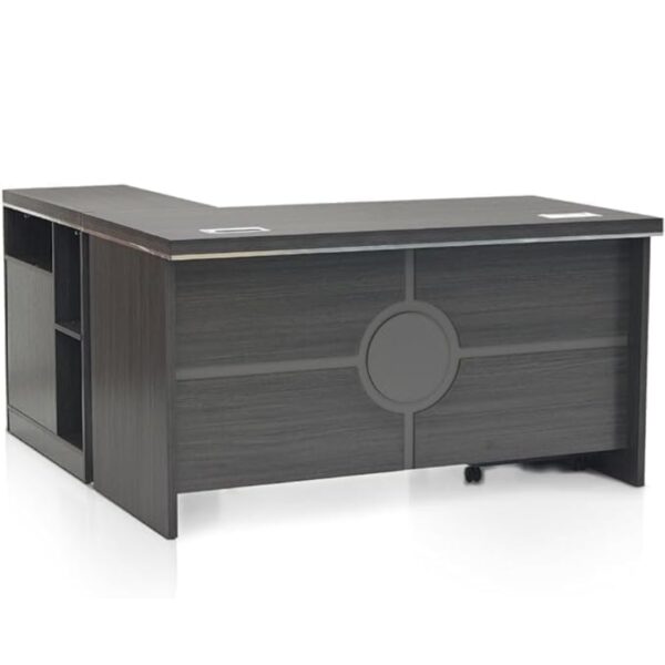 Executive Office Wooden Desk Table With 3 Lockable Drawers, 1 Keyboard Stand Attractive Design | Wooden computer table | Office Wood Desk (Wooden Office Desk 140Cm .) - Image 3
