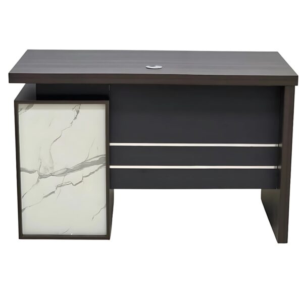 Sherani-M2412 Melamine Office Desk 120cm – Black Wenge Color – Modern Executive Workstation with Drawers & Cable Port – L120xW60xH75 cm Study Table for Office or Home