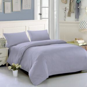 Plain grey – Cotton King Flat Bed Sheet Set  – Soft, Cooling & Breathable Bed Sheets – Wrinkle-Resistant – Luxury King Size Bedding with Two Pillowcases.