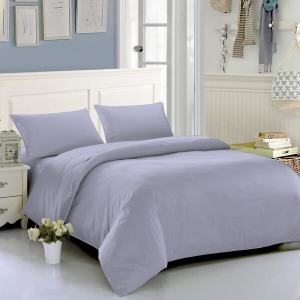Plain grey – Cotton King Flat Bed Sheet Set  – Soft, Cooling & Breathable Bed Sheets – Wrinkle-Resistant – Luxury King Size Bedding with Two Pillowcases.