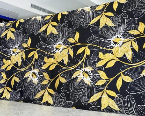 Black with Golden leaves – Cotton King Flat Bed Sheet Set  – Soft, Cooling & Breathable Bed Sheets – Wrinkle-Resistant – Luxury King Size Bedding with Two Pillowcases.