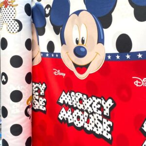 Micky Mouse– Cotton King Flat Bed Sheet Set  – Soft, Cooling & Breathable Bed Sheets – Wrinkle-Resistant – Luxury King Size Bedding with Two Pillowcases.