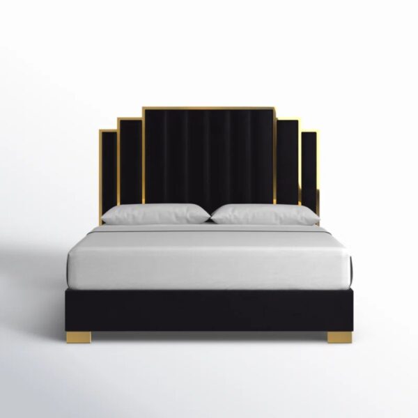 Duncanville Upholstered Platform King Bed – Modern Tufted Headboard, Sturdy Wood Slat Support - Image 2