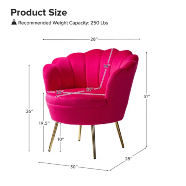 Hendrix Velvet Barrel Chair – Modern Accent Chair for Living Room, Bedroom, or Office | Comfortable, Stylish & Luxuriously Upholstered - Image 2