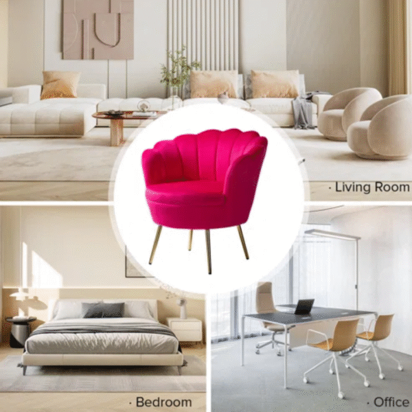 Hendrix Velvet Barrel Chair – Modern Accent Chair for Living Room, Bedroom, or Office | Comfortable, Stylish & Luxuriously Upholstered - Image 3