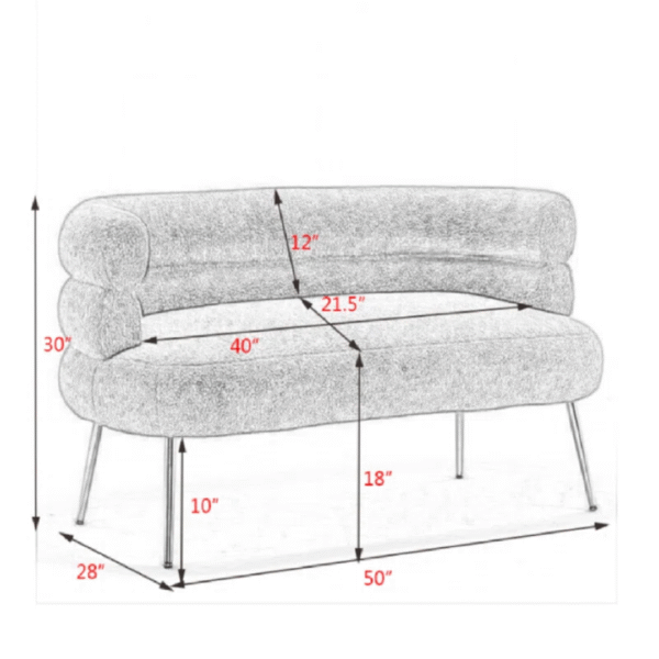 Demetrius 50'' Upholstered Loveseat – Modern 2-Seater Sofa for Living Room, Bedroom, or Office | Compact, Stylish & Comfortable - Image 4