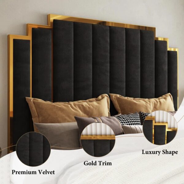 Duncanville Upholstered Platform King Bed – Modern Tufted Headboard, Sturdy Wood Slat Support - Image 5
