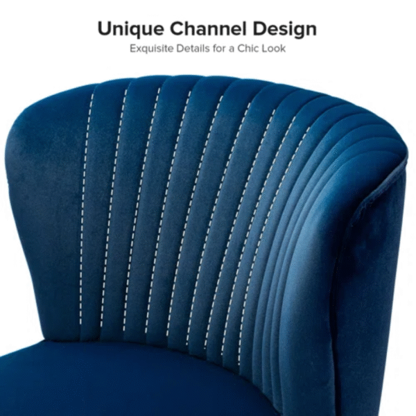 Euclid Velvet Accent Chair – Modern Upholstered Chair with Sleek Metal Legs | Stylish Seating for Living Room, Bedroom, or Office - Image 4