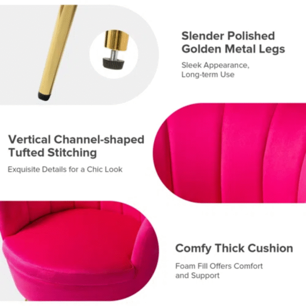 Hendrix Velvet Barrel Chair – Modern Accent Chair for Living Room, Bedroom, or Office | Comfortable, Stylish & Luxuriously Upholstered - Image 6