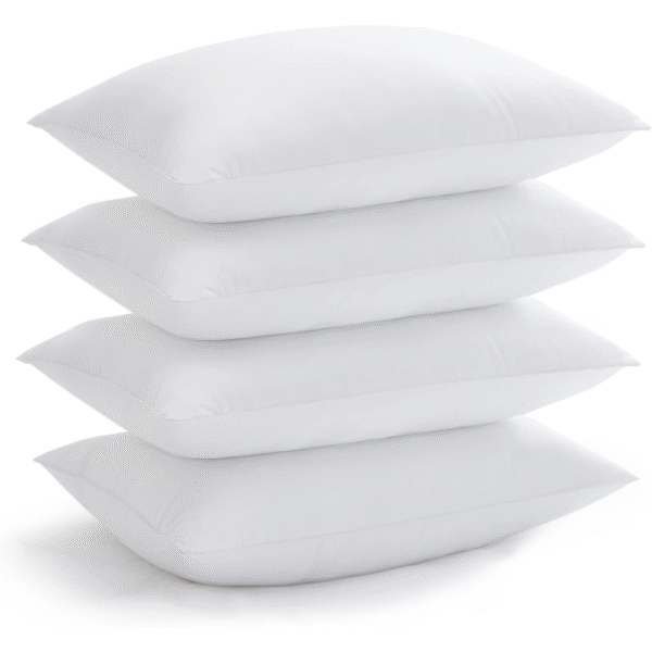 Sherani Luxury Bed Pillows – Hotel Quality Cooling Pillows with Soft 3D Down Alternative Fill for Back, Side & Stomach Sleepers – Queen Size, White (Pack of 4)