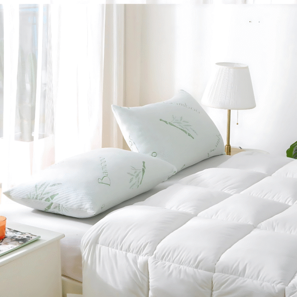 Sherani Bamboo COMFY Shredded Memory Foam Pillows – Cooling Breathable Zippered Queen Pillows, Firm Support for Neck & Back, Hotel Quality Bed Pillow Set of 2 - Image 2