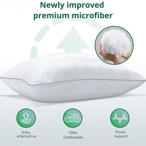 Sherani Premium Hotel Quality Pillows (50x75 cm) – Ultra Soft, Hypoallergenic, Cooling Memory Foam Alternative Bed Pillows for Sleeping, Breathable Luxury Pillows for Side, Back & Stomach Sleepers (Pack of 2, White) - Image 3