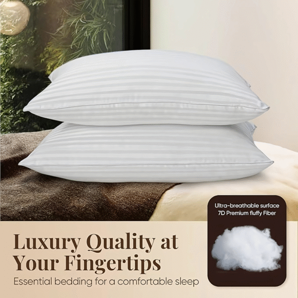 Sherani Hotel Quality Bed Pillows – Cooling Down Alternative, Soft & Supportive Pillows for Side & Back Sleepers, Queen Size 50x75 cm (Set of 2) - Image 5