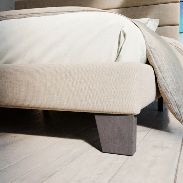 Sherani Platform Bed with Upholstered Fabric Headboard & Wooden Slats – Modern Sturdy Bed Frame for Bedroom - Image 5