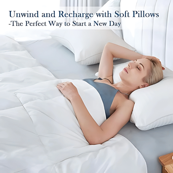 Sherani Hotel Quality Bed Pillows – Cooling Down Alternative, Soft & Supportive Pillows for Side & Back Sleepers, Queen Size 50x75 cm (Set of 2) - Image 2