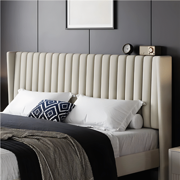 Sherani Upholstered Bed Frame with Wingback Headboard & Side Panels – Modern Platform Bed with Wooden Slats, Sturdy Bedroom Furniture - Image 6
